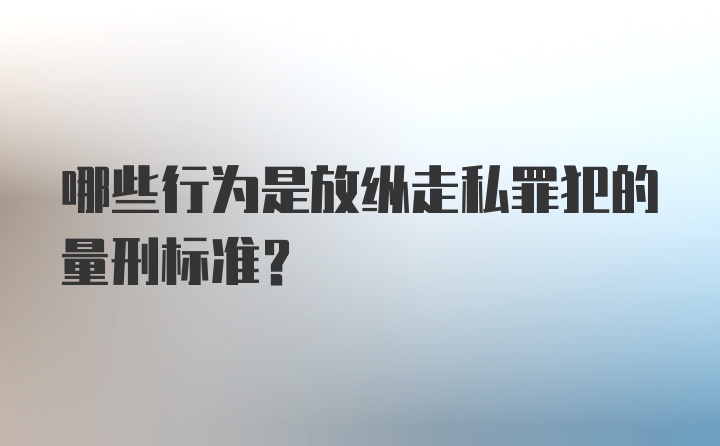 哪些行为是放纵走私罪犯的量刑标准？