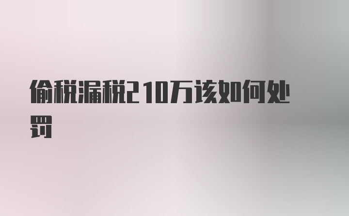 偷税漏税210万该如何处罚