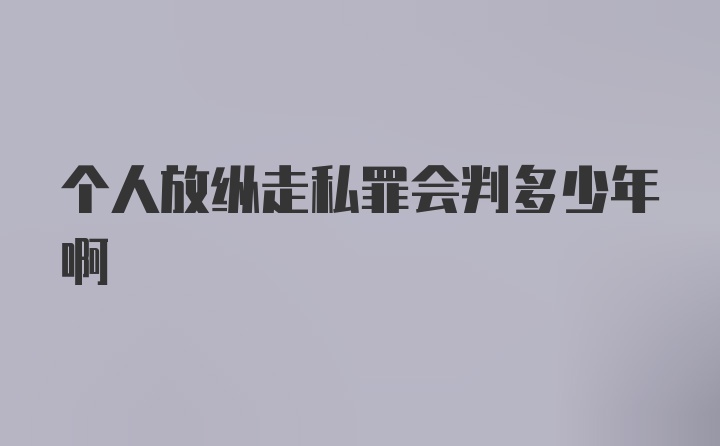 个人放纵走私罪会判多少年啊