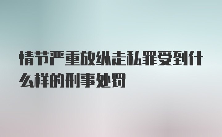 情节严重放纵走私罪受到什么样的刑事处罚