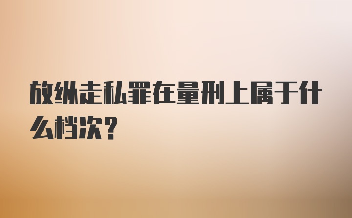 放纵走私罪在量刑上属于什么档次？