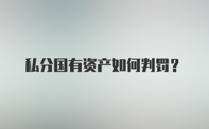 私分国有资产如何判罚？