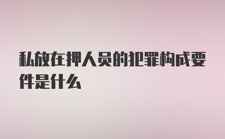 私放在押人员的犯罪构成要件是什么