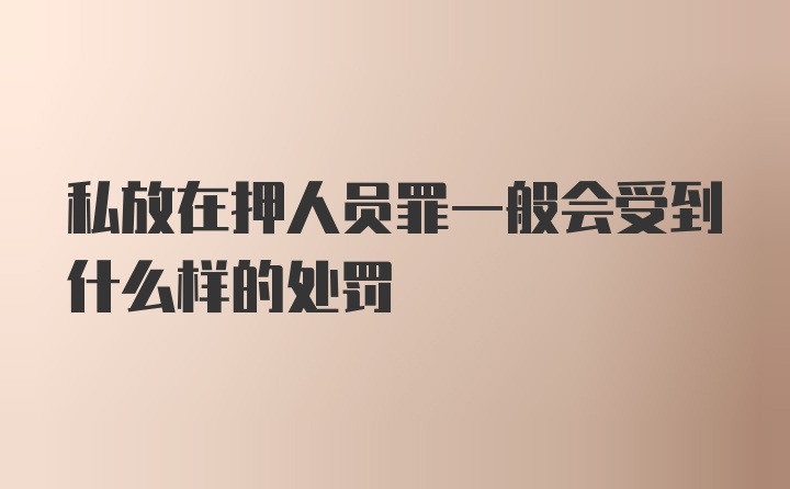 私放在押人员罪一般会受到什么样的处罚