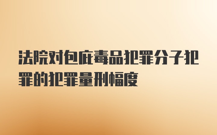 法院对包庇毒品犯罪分子犯罪的犯罪量刑幅度