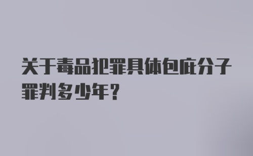 关于毒品犯罪具体包庇分子罪判多少年？