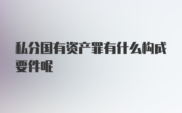 私分国有资产罪有什么构成要件呢