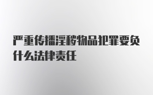 严重传播淫秽物品犯罪要负什么法律责任