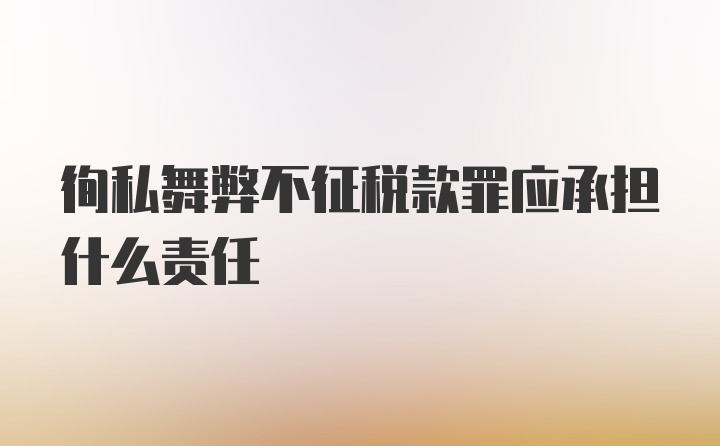 徇私舞弊不征税款罪应承担什么责任