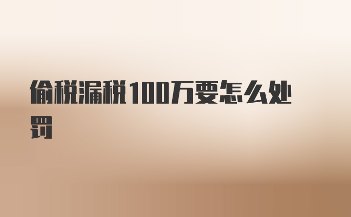 偷税漏税100万要怎么处罚