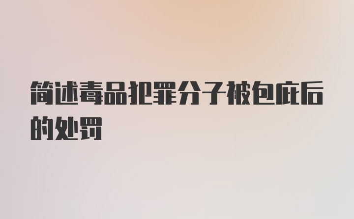 简述毒品犯罪分子被包庇后的处罚