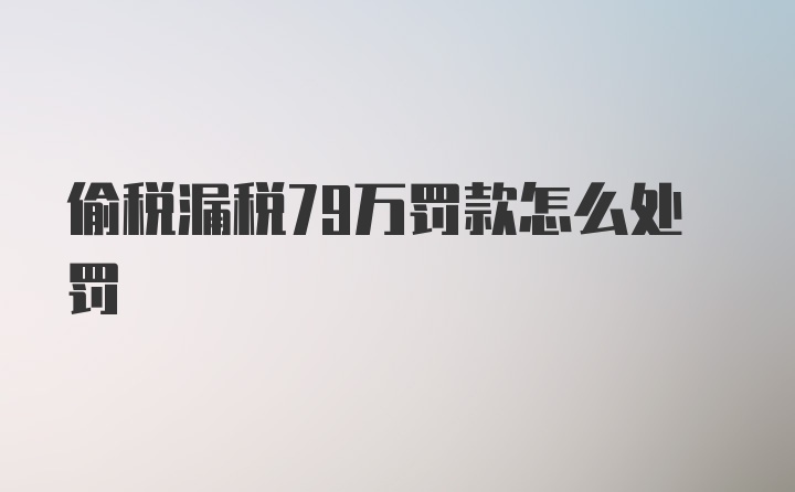 偷税漏税79万罚款怎么处罚