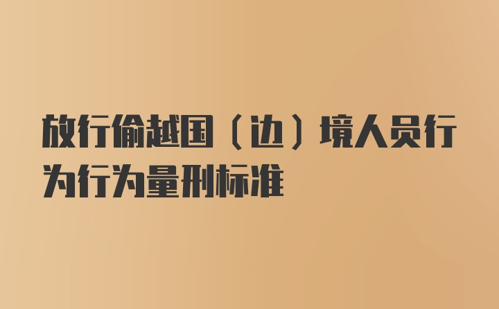 放行偷越国（边）境人员行为行为量刑标准