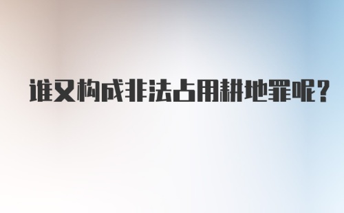 谁又构成非法占用耕地罪呢？