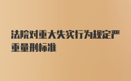 法院对重大失实行为规定严重量刑标准