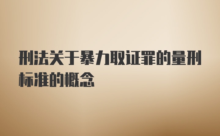 刑法关于暴力取证罪的量刑标准的概念