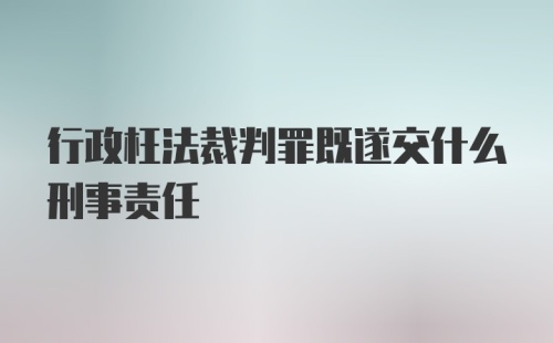 行政枉法裁判罪既遂交什么刑事责任