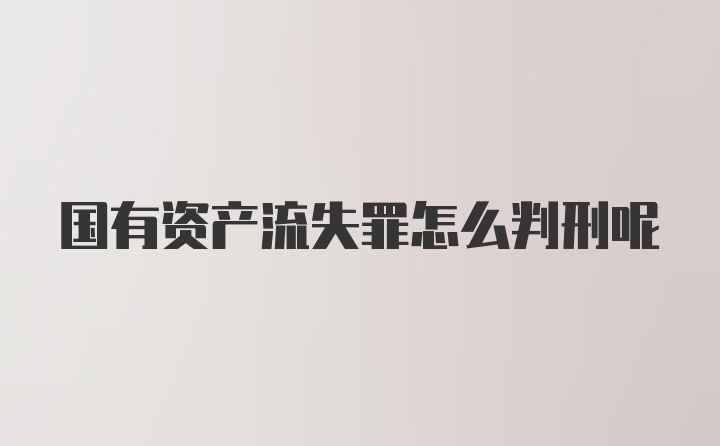 国有资产流失罪怎么判刑呢