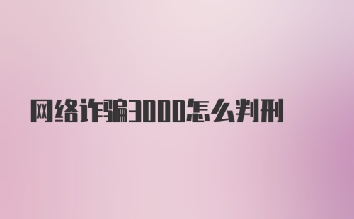 网络诈骗3000怎么判刑