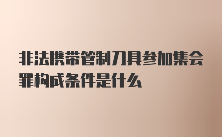 非法携带管制刀具参加集会罪构成条件是什么