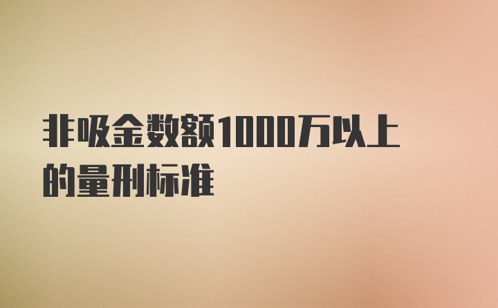 非吸金数额1000万以上的量刑标准