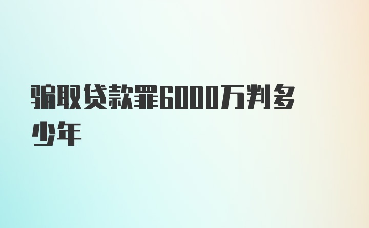 骗取贷款罪6000万判多少年