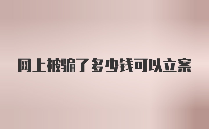 网上被骗了多少钱可以立案