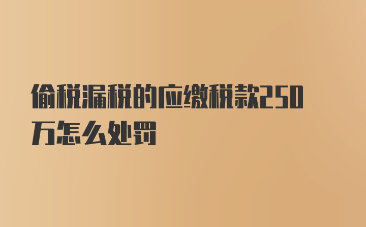 偷税漏税的应缴税款250万怎么处罚