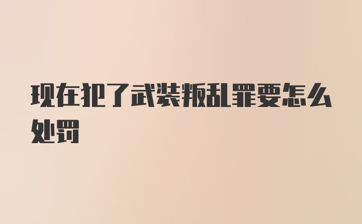 现在犯了武装叛乱罪要怎么处罚