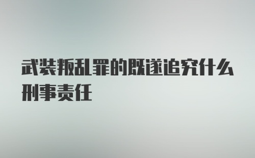 武装叛乱罪的既遂追究什么刑事责任