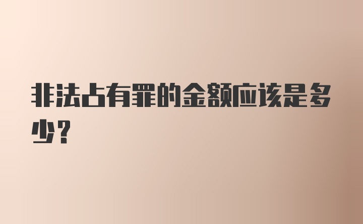 非法占有罪的金额应该是多少?