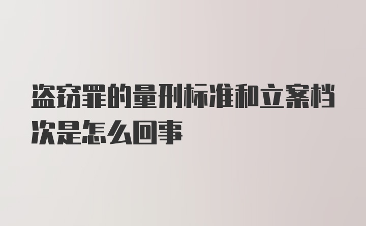 盗窃罪的量刑标准和立案档次是怎么回事