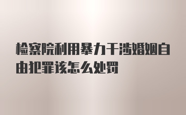 检察院利用暴力干涉婚姻自由犯罪该怎么处罚