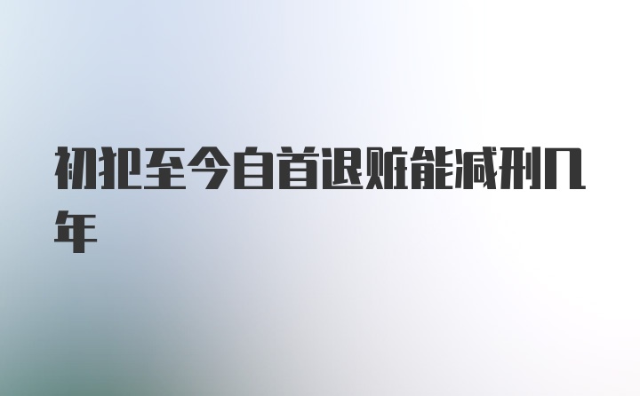 初犯至今自首退赃能减刑几年