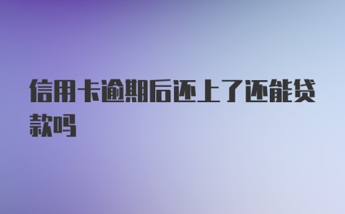 信用卡逾期后还上了还能贷款吗