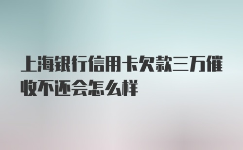 上海银行信用卡欠款三万催收不还会怎么样