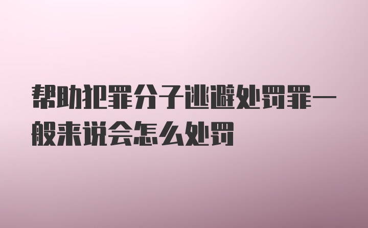 帮助犯罪分子逃避处罚罪一般来说会怎么处罚