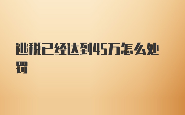 逃税已经达到45万怎么处罚