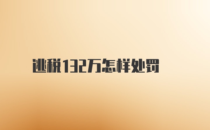 逃税132万怎样处罚