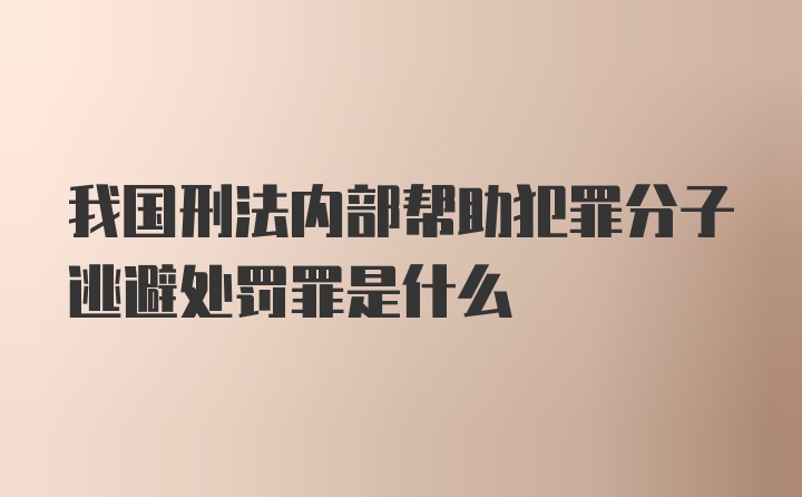 我国刑法内部帮助犯罪分子逃避处罚罪是什么