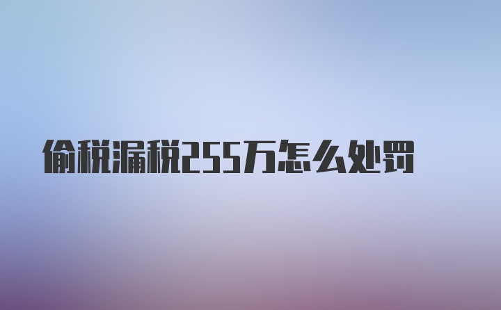 偷税漏税255万怎么处罚