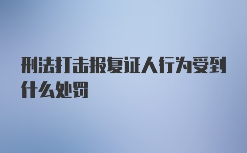 刑法打击报复证人行为受到什么处罚