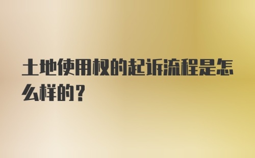 土地使用权的起诉流程是怎么样的？