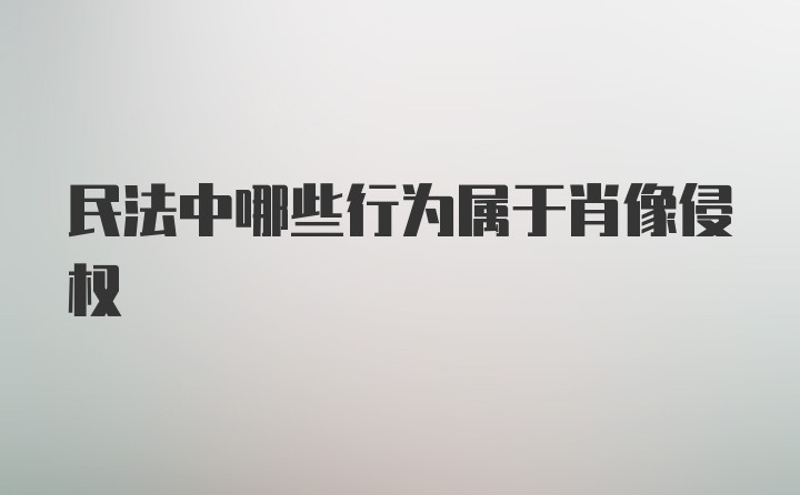 民法中哪些行为属于肖像侵权