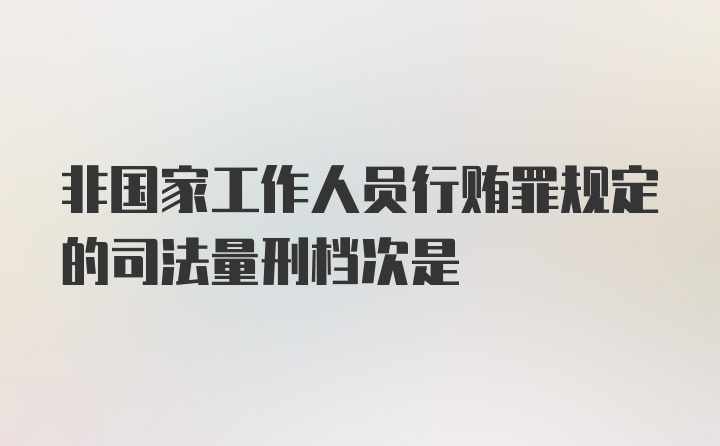 非国家工作人员行贿罪规定的司法量刑档次是