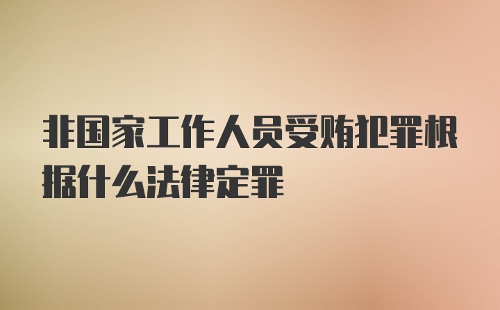 非国家工作人员受贿犯罪根据什么法律定罪