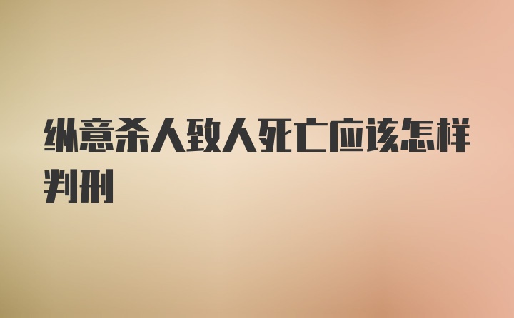 纵意杀人致人死亡应该怎样判刑