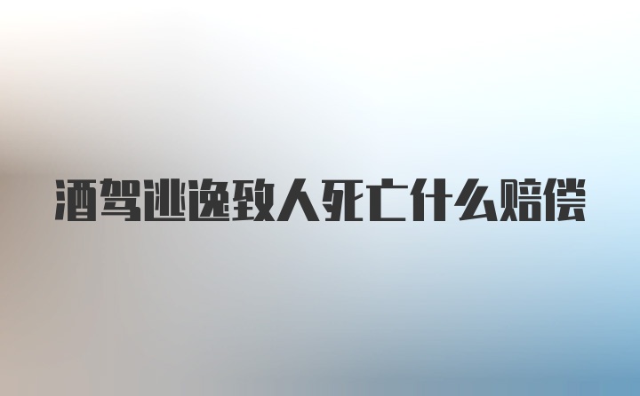 酒驾逃逸致人死亡什么赔偿