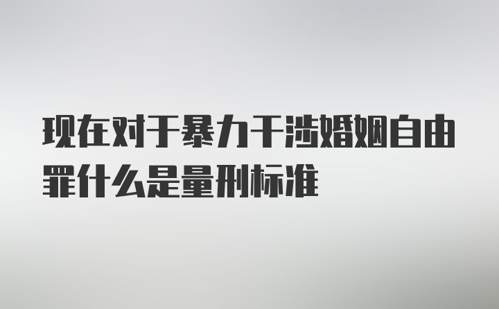 现在对于暴力干涉婚姻自由罪什么是量刑标准