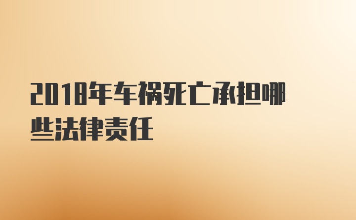 2018年车祸死亡承担哪些法律责任